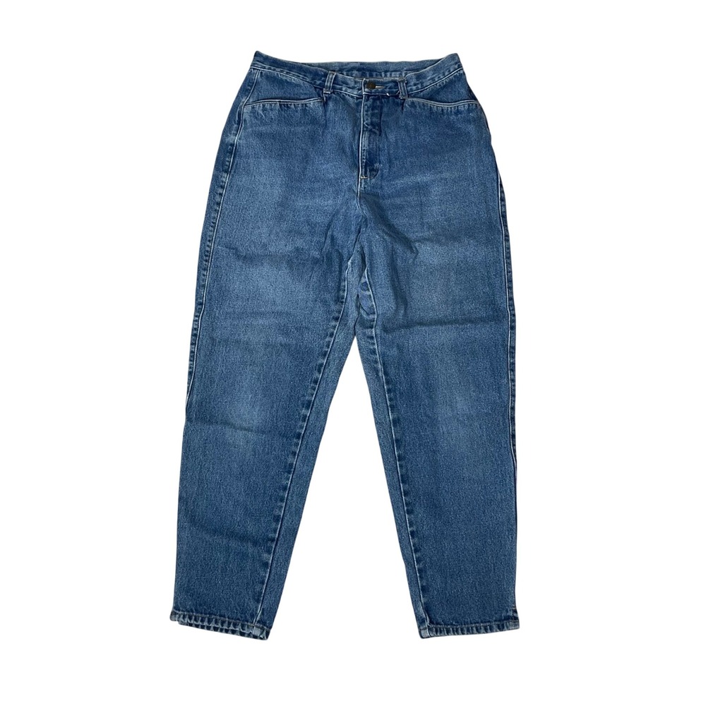 Vintage Brittania High Waisted Mom Jeans Medium Wash Blue Tapered Leg Size 14